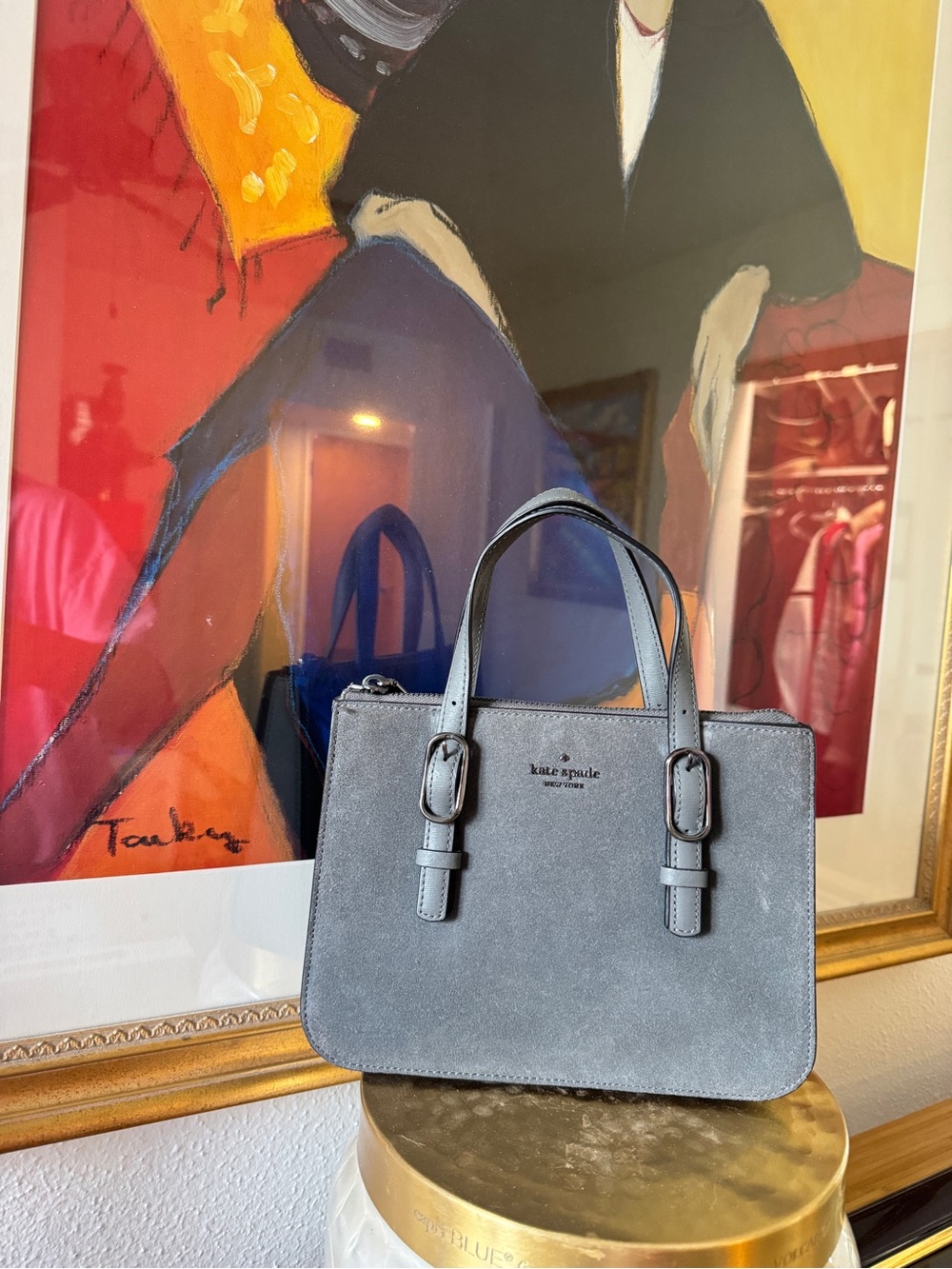 Kate Spade Grey suede bag